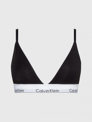 Black Calvin Klein Triangle - Modern Cotton Women Bra | ZSTA-41830