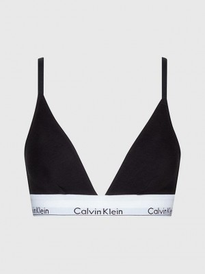 Black Calvin Klein Triangle - Modern Cotton Women Bra | QKSX-04572