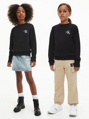 Black Calvin Klein Unisex Girls's Sweatshirt | BCKE-48791