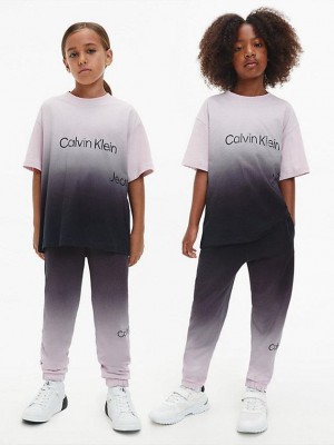 Black Calvin Klein Unisex Gradient Effect Boys's Joggers | CNGD-64370
