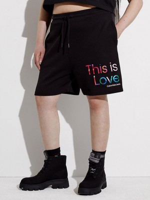 Black Calvin Klein Unisex Jogger - Pride Women Shorts | XEWR-84152