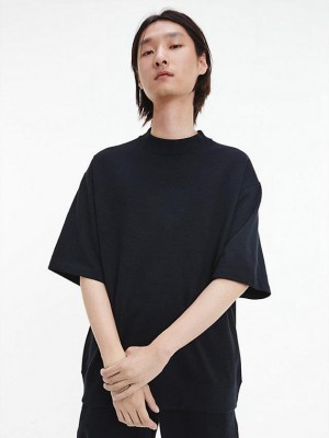Black Calvin Klein Unisex Short Sleeve - CK Standards Men Sweatshirt | UBAY-43057