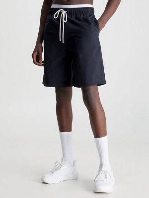 Black Calvin Klein Water-Repellent Gym Men Shorts | IKEG-43259