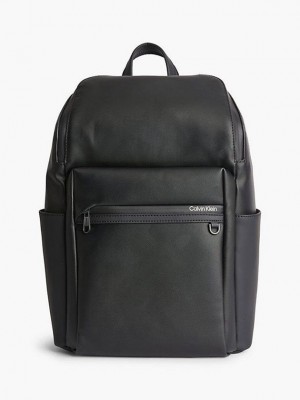 Black Calvin Klein Weather Resistant Business Men Backpack | YRWK-16785