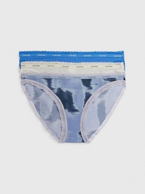 Blue Calvin Klein 3 Pack Bikini - Bottoms Up Women Briefs | RXKM-63485