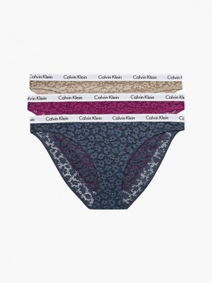 Blue Calvin Klein 3 Pack Bikini - Carousel Women Briefs | KVCZ-96183
