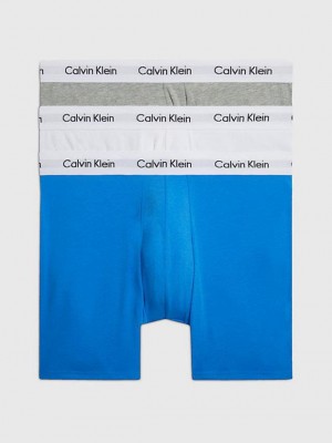 Blue Calvin Klein 3 Pack Boxer - Cotton Stretch Men Briefs | UJDM-47295