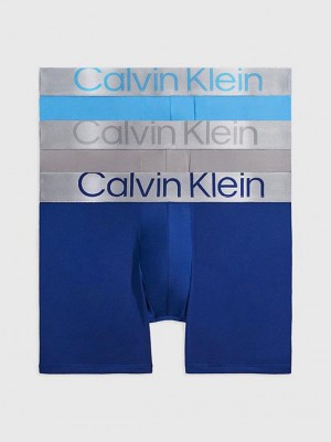 Blue Calvin Klein 3 Pack Boxer - Steel Micro Men Briefs | PWDS-91057
