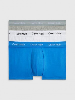 Blue Calvin Klein 3 Pack Low Rise - Cotton Stretch Men Briefs | NPXF-62735