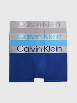 Blue Calvin Klein 3 Pack Low Rise - Steel Micro Men Briefs | BHYC-28791