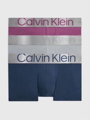 Blue Calvin Klein 3 Pack - Steel Cotton Men Briefs | NBEP-79380