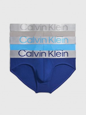 Blue Calvin Klein 3 Pack - Steel Micro Men Briefs | SBAP-09627