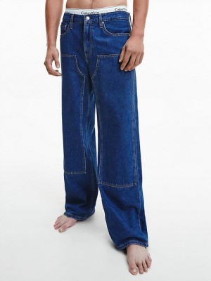Blue Calvin Klein 90's Loose Panelled Men Jeans | ERSM-80125