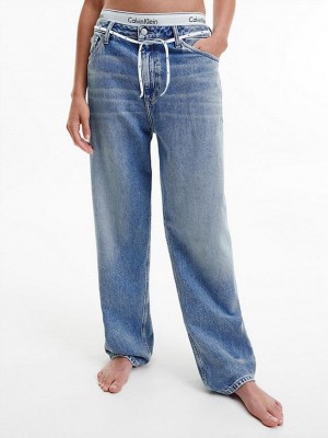 Blue Calvin Klein 90's Straight Women Jeans | VOLY-01285