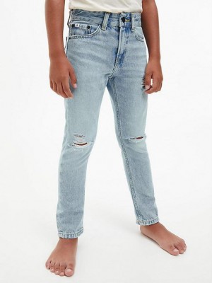 Blue Calvin Klein Dad Boys's Jeans | HFDV-34087