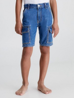 Blue Calvin Klein Denim Cargo Boys's Shorts | RTSY-67014
