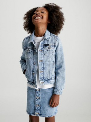 Blue Calvin Klein Denim Girls's Jacket | RHBT-60934