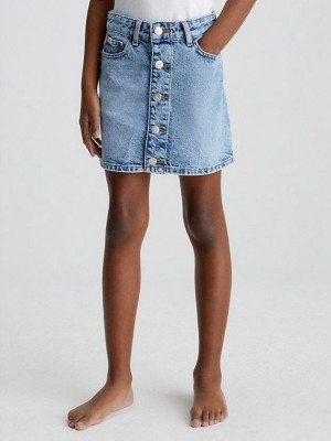 Blue Calvin Klein Denim Girls's Skirt | OCIF-69137