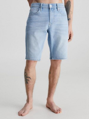 Blue Calvin Klein Denim Men Shorts | HSMY-41720