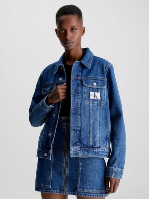 Blue Calvin Klein Denim Women Jacket | PIXM-47236