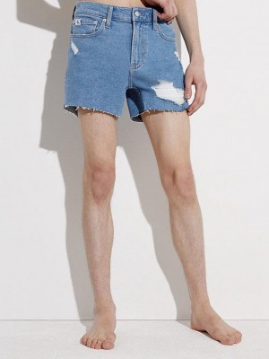Blue Calvin Klein Denim - Pride Men Shorts | ACUK-10796