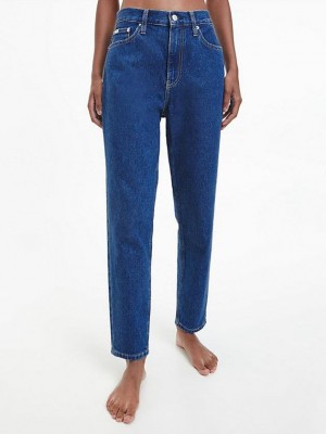 Blue Calvin Klein High Rise Mom Women Jeans | QWLJ-43210