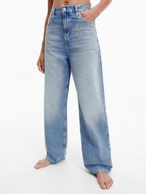 Blue Calvin Klein High Rise Relaxed Women Jeans | MXCN-68493