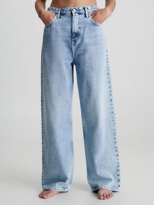 Blue Calvin Klein High Rise Relaxed Women Jeans | MTKP-04627