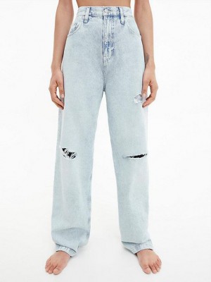 Blue Calvin Klein High Rise Relaxed Women Jeans | RXKP-06714