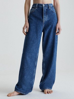 Blue Calvin Klein High Rise Relaxed Women Jeans | XQTG-68054
