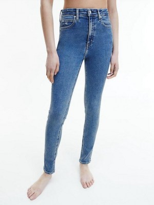 Blue Calvin Klein High Rise Skinny Women Jeans | XFUO-50413