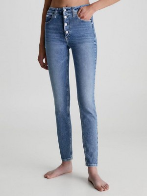 Blue Calvin Klein High Rise Skinny Women Jeans | NOHR-71958