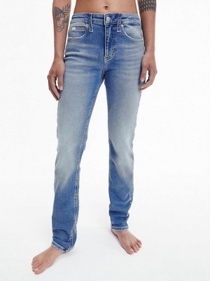 Blue Calvin Klein High Rise Slim Women Jeans | BCEV-29653