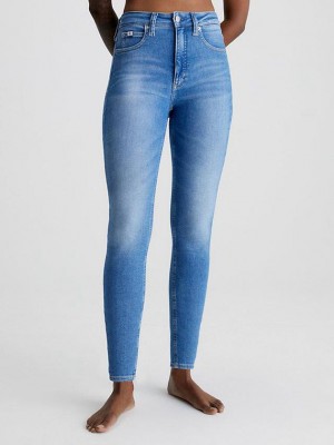 Blue Calvin Klein High Rise Super Skinny Ankle Women Jeans | BQOC-69753