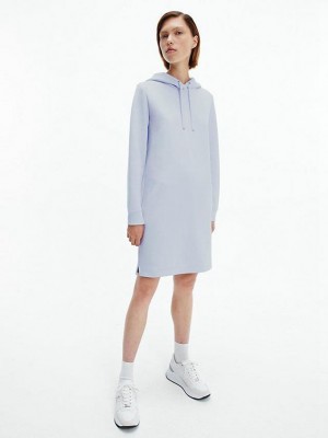 Blue Calvin Klein Hooded Sweatshirt Women Dress | YOFP-54768