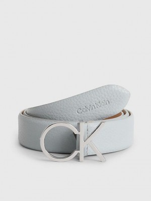 Blue Calvin Klein Leather Logo Women Belt | KSZE-19024