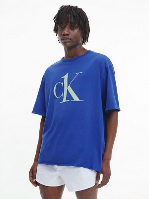 Blue Calvin Klein Lounge - CK One Men T-Shirt | ABRK-39560