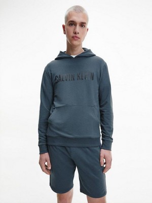 Blue Calvin Klein Lounge - Intense Power Men Hoodie | XAOR-59236