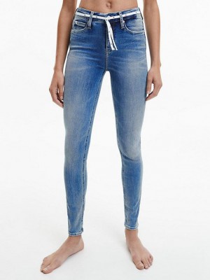 Blue Calvin Klein Mid Rise Skinny Women Jeans | VJMK-32540