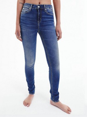 Blue Calvin Klein Mid Rise Skinny Women Jeans | VOHJ-46082