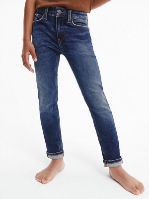 Blue Calvin Klein Mid Rise Slim Boys's Jeans | BNFW-51620