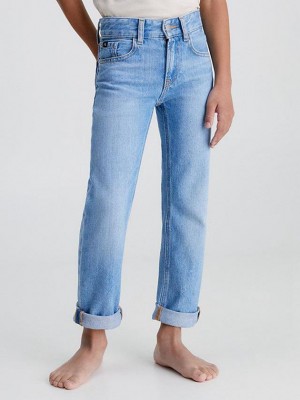 Blue Calvin Klein Mid Rise Straight Boys's Jeans | ZITU-09184
