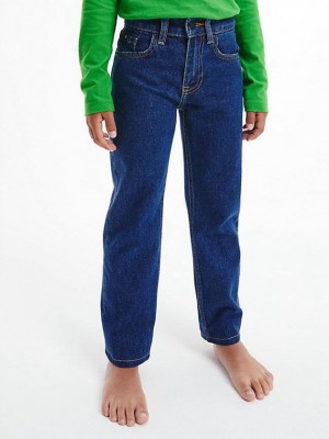 Blue Calvin Klein Mid Rise Straight Boys's Jeans | UXPM-86042