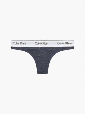 Blue Calvin Klein Modern Cotton Women Thong | OIGS-61940