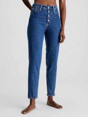 Blue Calvin Klein Mom Ankle Women Jeans | IFRC-70246