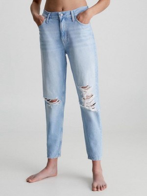 Blue Calvin Klein Mom Ankle Women Jeans | MZBL-94263