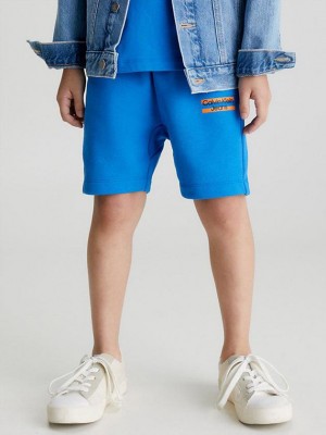Blue Calvin Klein Organic Cotton Jogger Boys's Shorts | ZWVO-84902