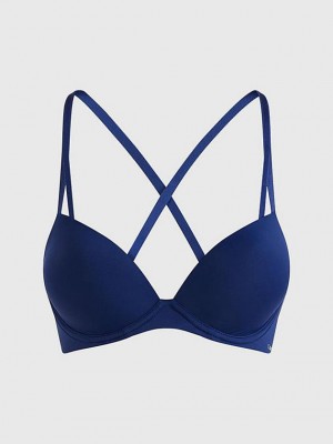 Blue Calvin Klein Push-Up T-Shirt - Seductive Comfort Women Bra | NXHC-48692