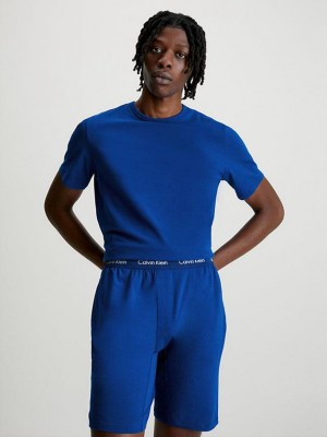 Blue Calvin Klein Pyjama - Cotton Stretch Men Top | FHAK-08293