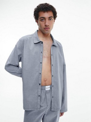 Blue Calvin Klein Pyjama - Pure Cotton Men Top | AXBH-41859